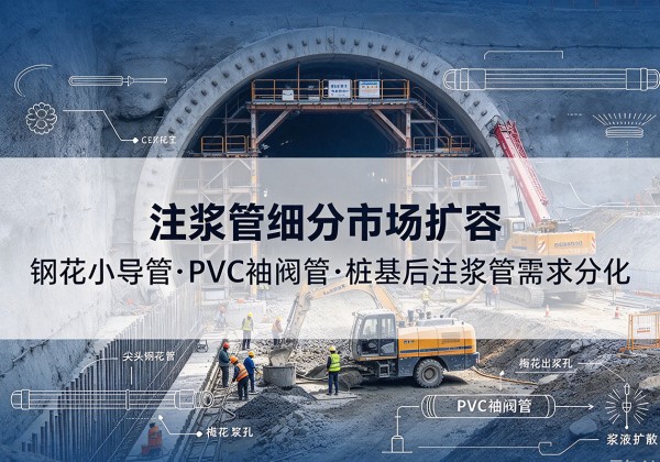柯城注浆管细分市场扩容，隧道钢花小导管、PVC 袖阀管、桩基后注浆管需求分化